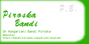 piroska bandi business card